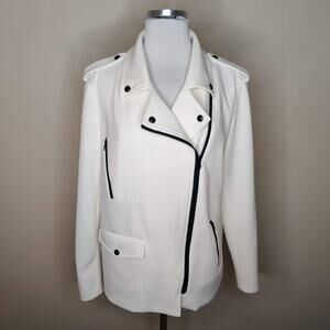 Sosken Marisa Minicucci White Moto Jacket Stretch